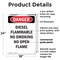 Signmission Diesel Flammable No Smoking No Danger Sign, Plastic, 18in W x 24in L, 2PK OS-2PACK-DS-P-1824-V-2363 - alternate 6